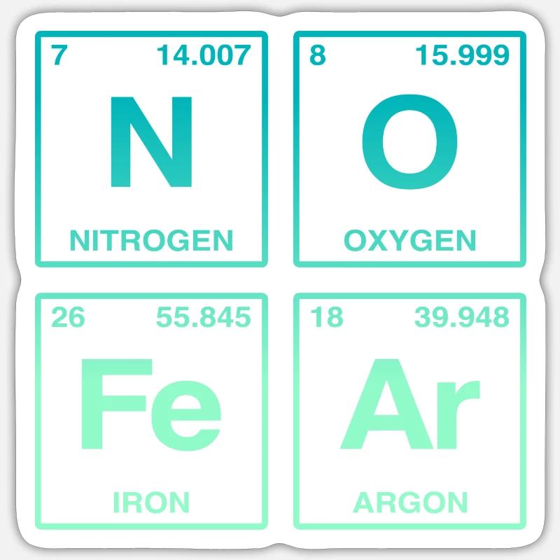 NO FEAR - with elements of the perdiode system Sticker size S (10 x 10 cm)