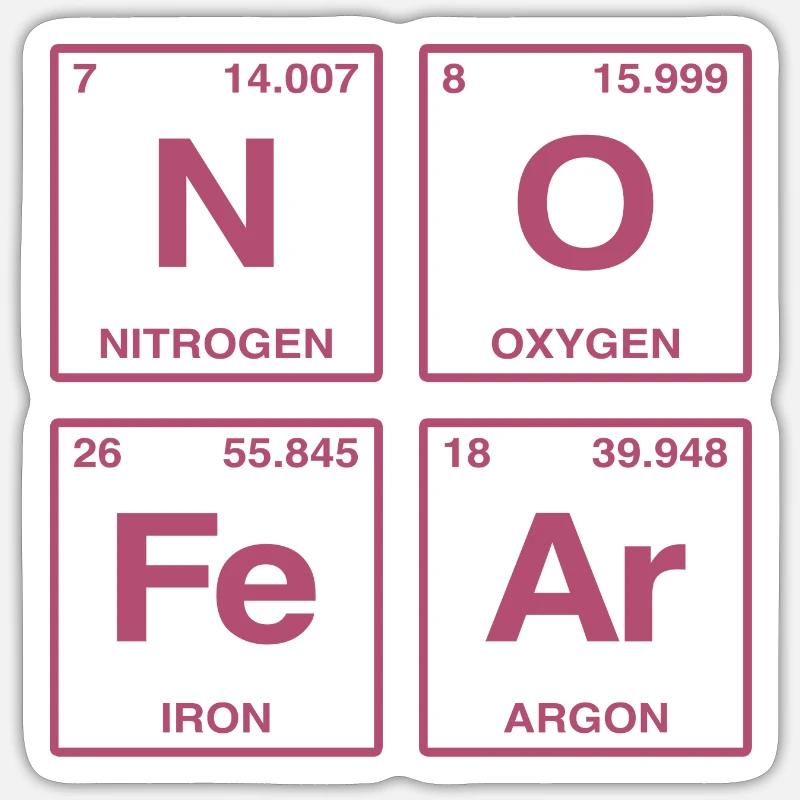 NO FEAR - with elements of the perdiode system Sticker size S (10 x 10 cm)