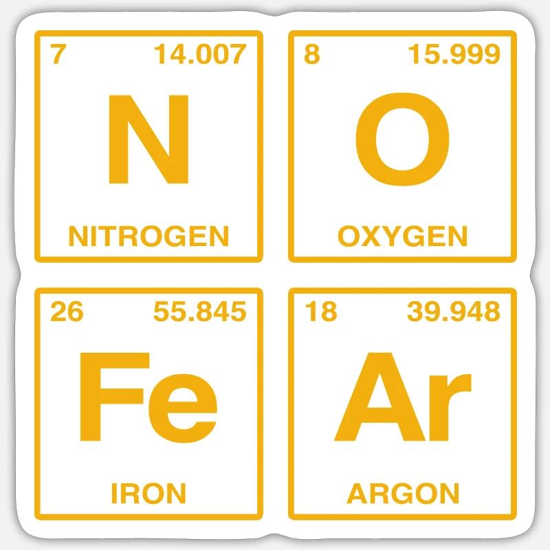 NO FEAR - with elements of the perdiode system Sticker size S (10 x 10 cm)