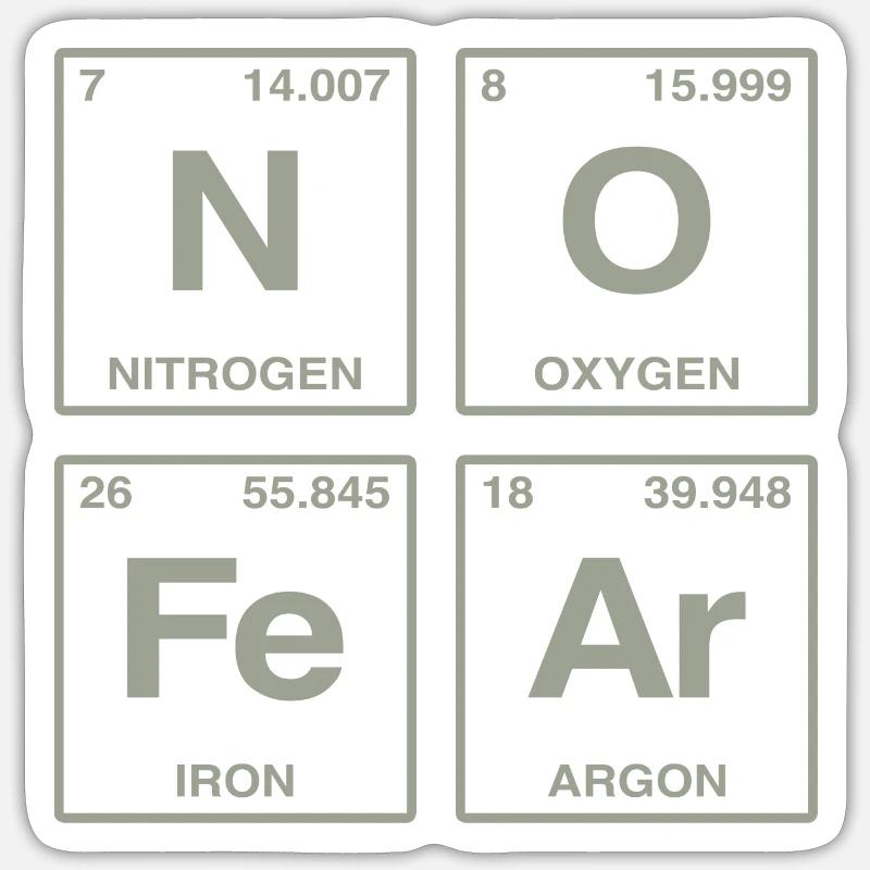 NO FEAR - with elements of the perdiode system Sticker size S (10 x 10 cm)