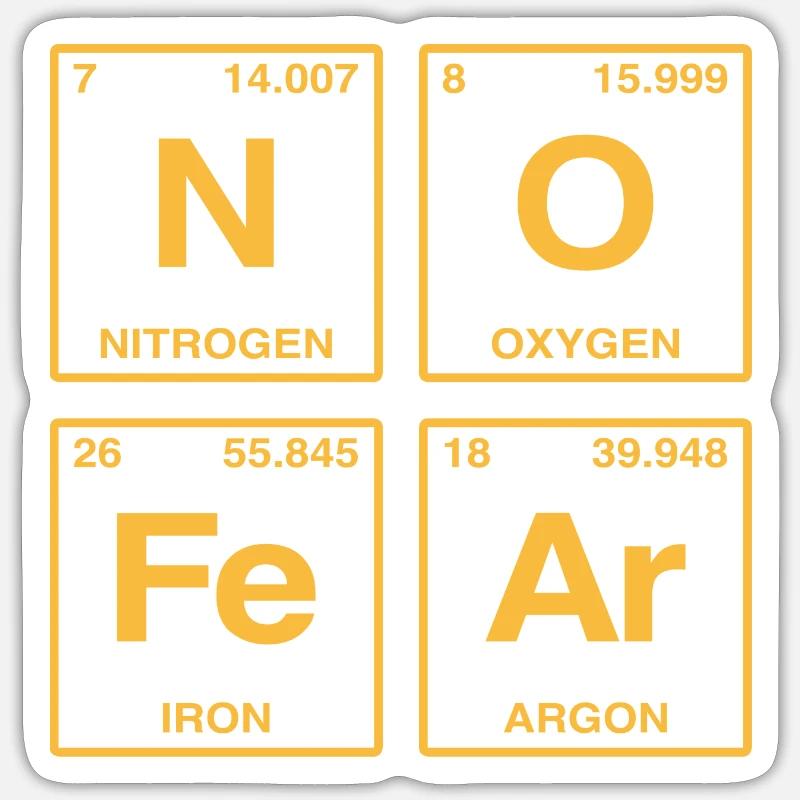 NO FEAR - with elements of the perdiode system Sticker size S (10 x 10 cm)