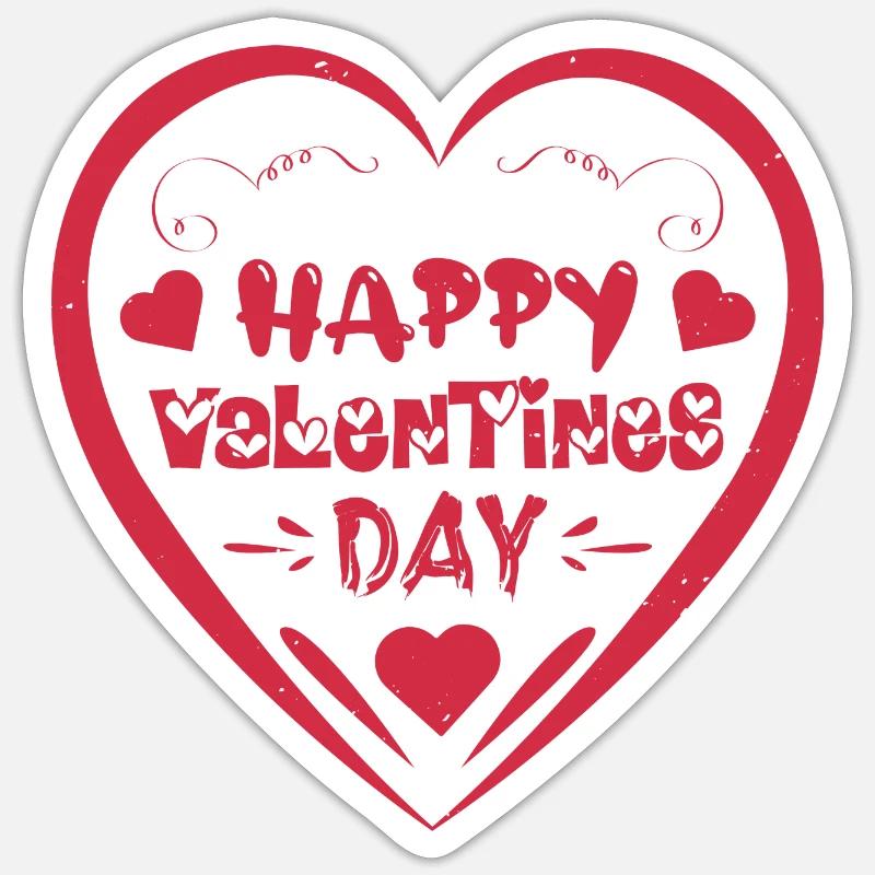 JOYEUSE SAINT-VALENTIN - Sticker taille S (10 x 10 cm) - blanc mat