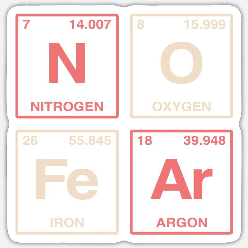 NO FEAR - with elements of the perdiode system Sticker size S (10 x 10 cm)