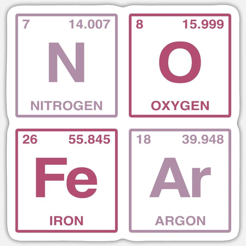 NO FEAR - with elements of the perdiode system Sticker size S (10 x 10 cm)