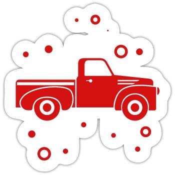 Auto - Pick Up - Oldtimer - Nostalgic - Sticker size S (10 x 10 cm) - white matte - Front