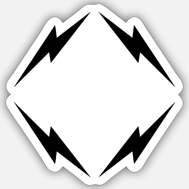 Éclair - Sticker taille S (10 x 10 cm) - blanc mat