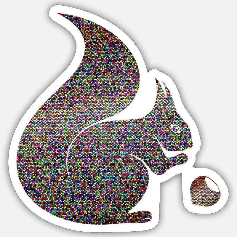 Paranormales Eichhörnchen - Sticker Größe S (10 x 10 cm) - Mattweiß