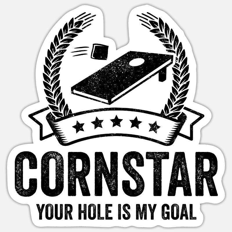 Cornhole Cornstar Votre trou est mon objectif Sticker taille S (10 x 10 cm)