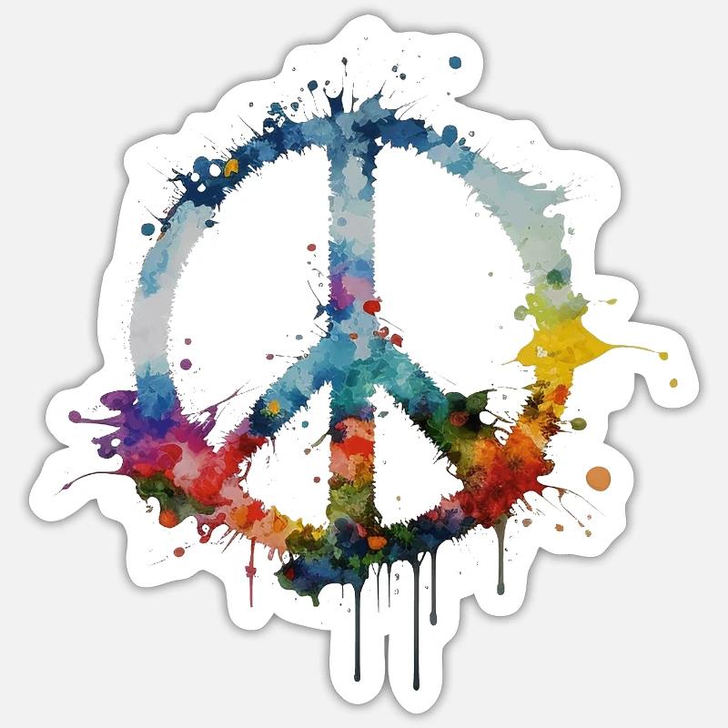 Peace - Sticker Größe S (10 x 10 cm) - Mattweiß