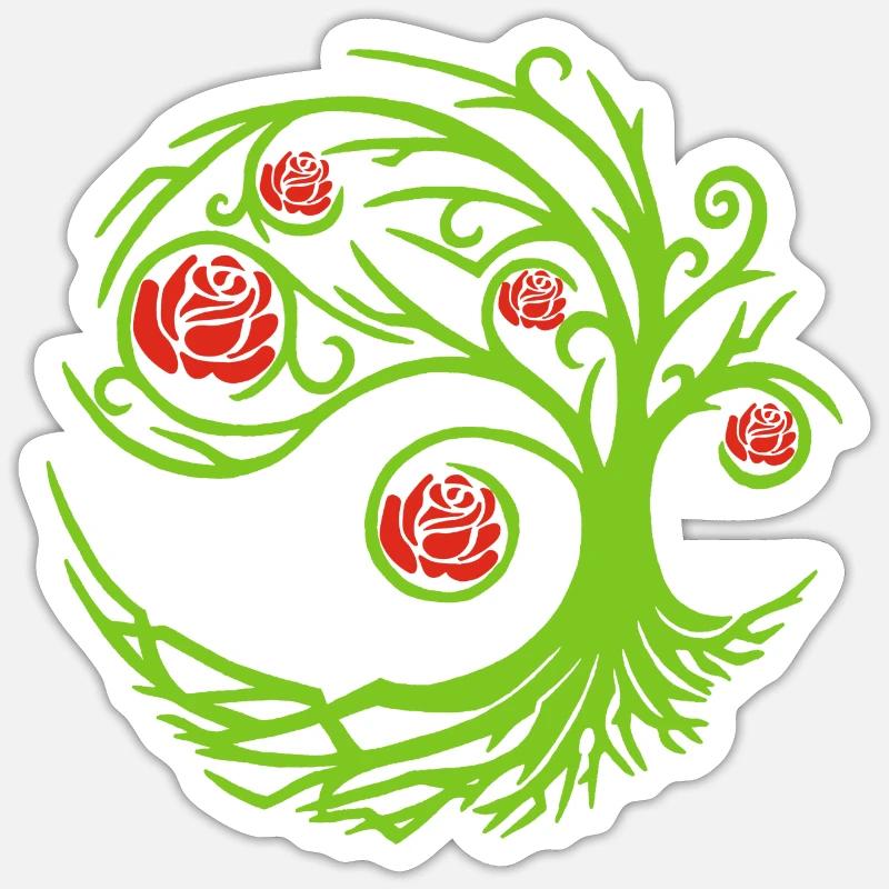 Rosier étrange - Sticker taille S (10 x 10 cm) - blanc mat