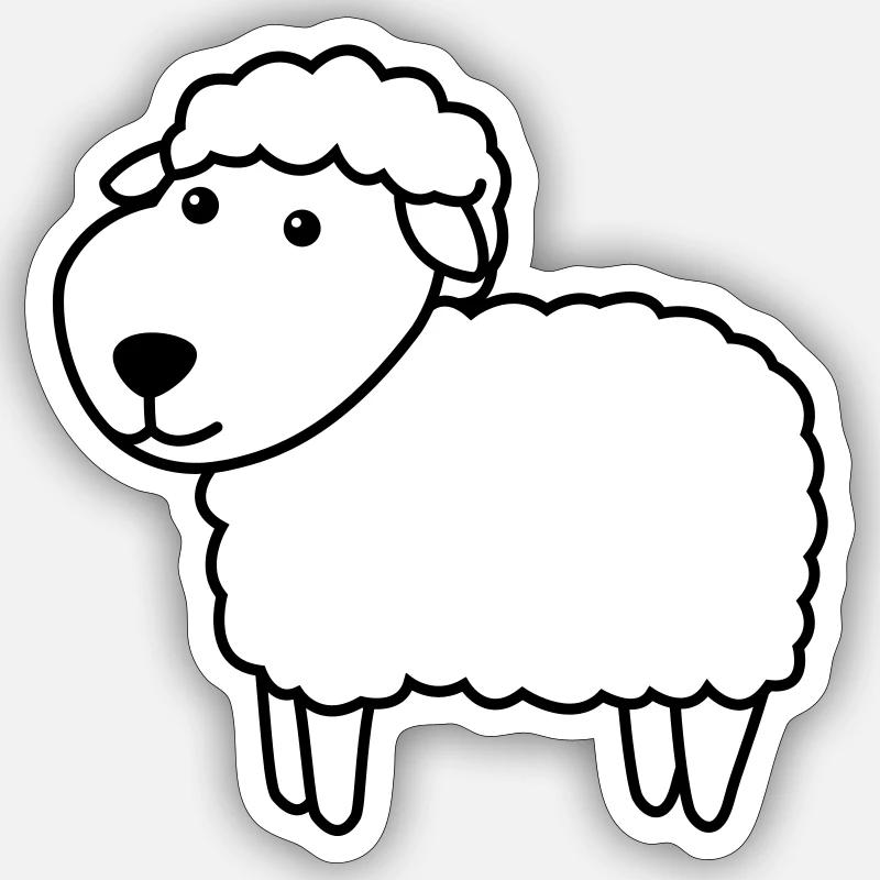 Schaf Comic Tier Sticker Größe S (10 x 10 cm)