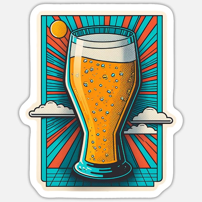 Beer Illustration - Sticker size S (10 x 10 cm) - white matte