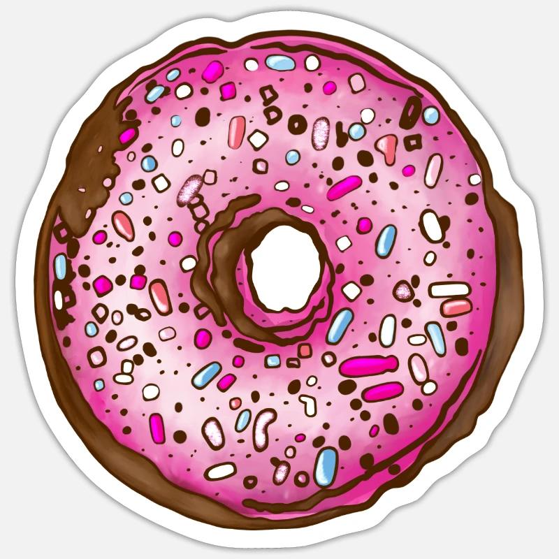 Doughnut - Sticker size S (10 x 10 cm) - white matte