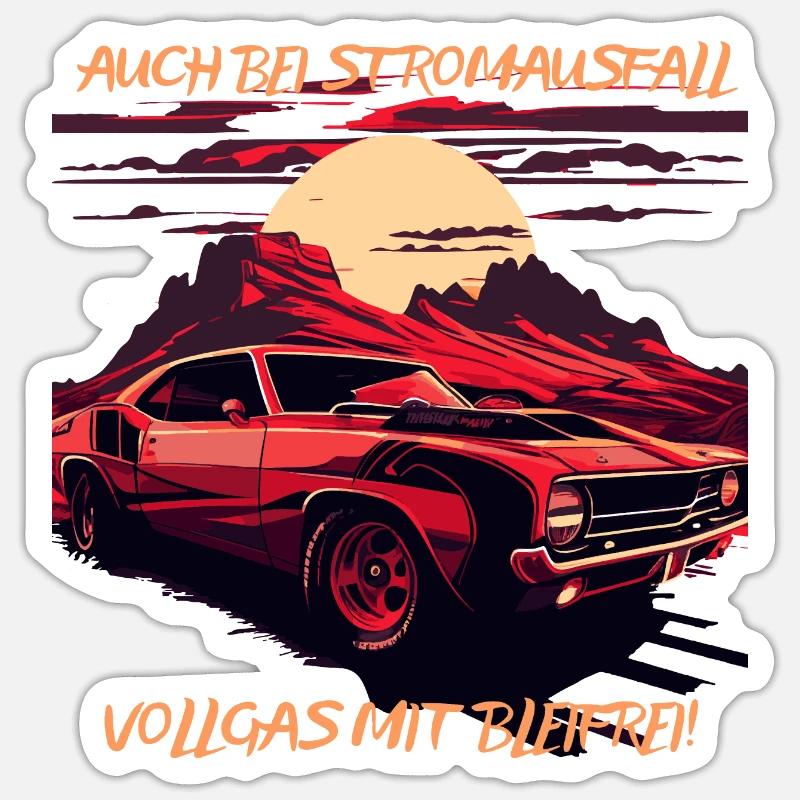 Kein strom, kein Problem - Sticker Größe S (10 x 10 cm) - Mattweiß