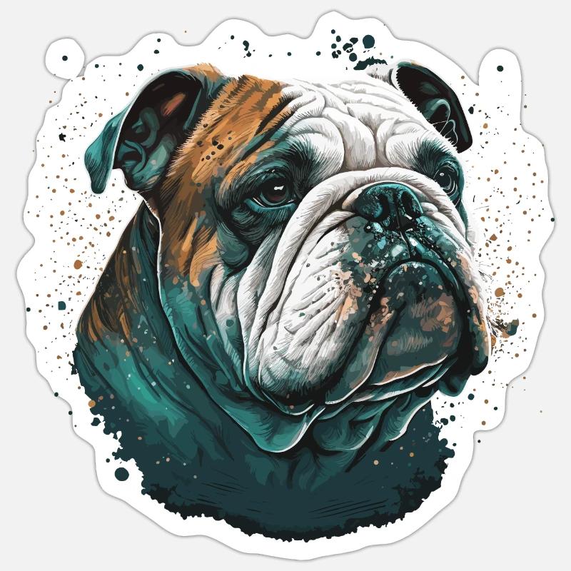 Expression de bouledogue Sticker taille S (10 x 10 cm)