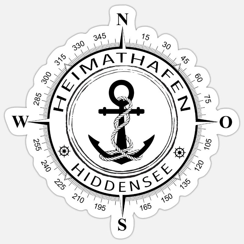 Heimathafen Hiddensee Sticker Größe S (10 x 10 cm)