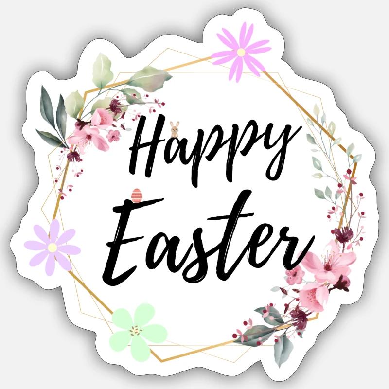Happy Easter - Sticker size S (10 x 10 cm) - white matte