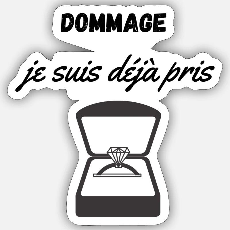 Déjà pris - Sticker taille S (10 x 10 cm) - blanc mat