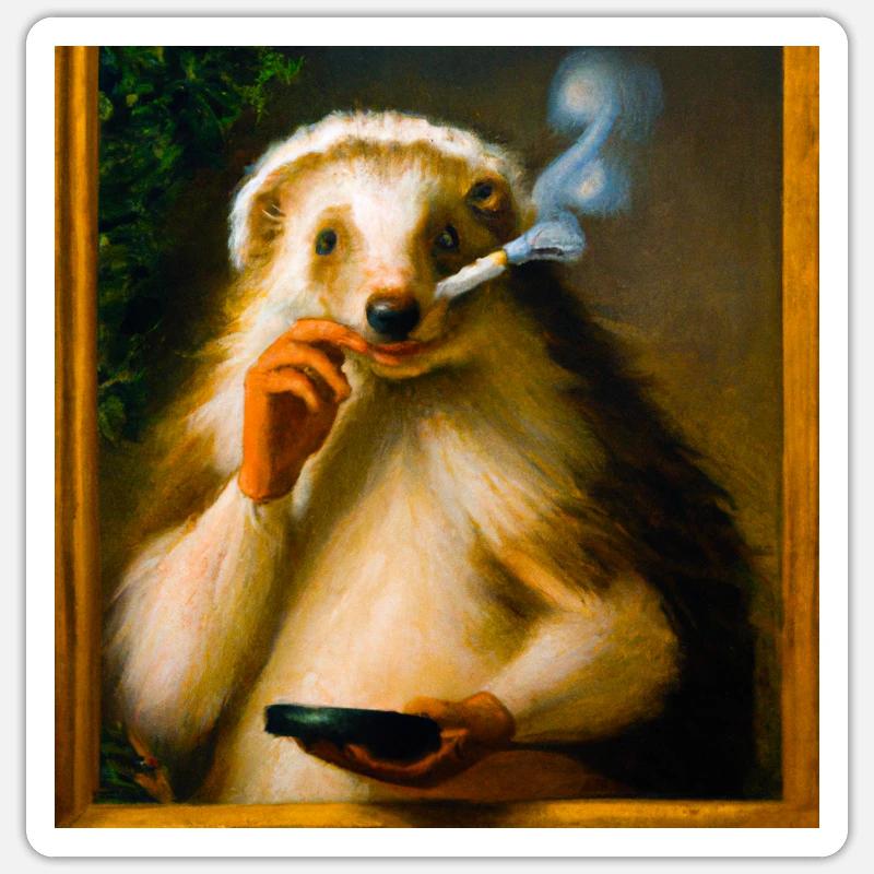 Chillender Igel - Sticker Größe S (10 x 10 cm) - Mattweiß