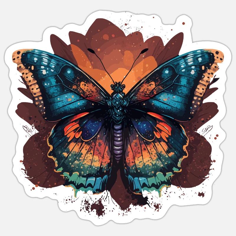 Papillon délicat - Sticker taille S (10 x 10 cm) - blanc mat