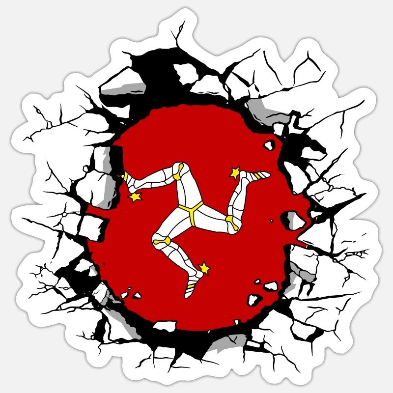 Drapeau de l’île de Man Triskele Drapeau de l’île de Man Sticker taille S (10 x 10 cm)