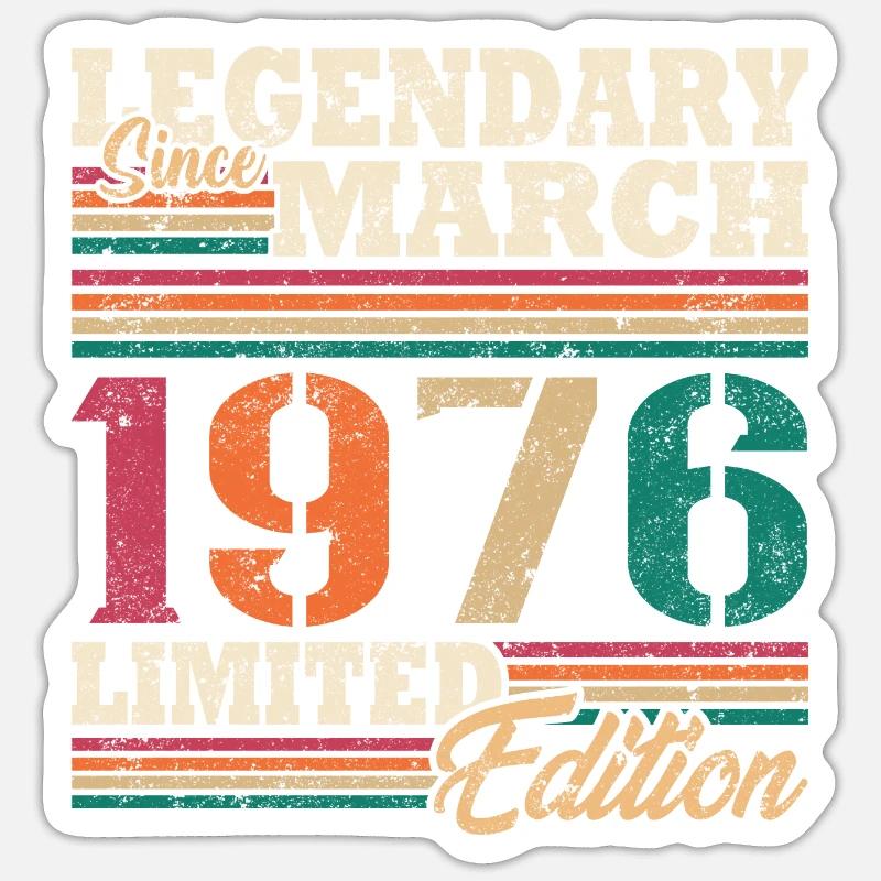 Légendaire Mars 1976 édition limitée - Sticker taille S (10 x 10 cm) - blanc mat
