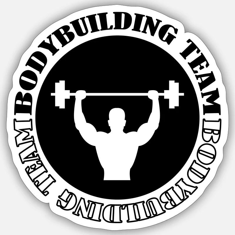 Équipe de musculation - Sticker taille S (10 x 10 cm) - blanc mat