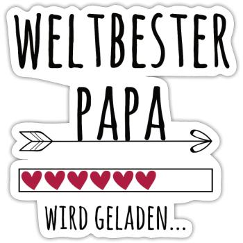 werdender Papa Schwangerschaft Geschenk - Sticker Größe S (10 x 10 cm) - Mattweiß - Vorne