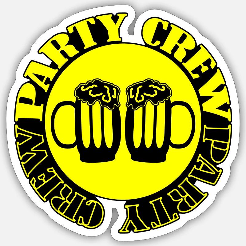 Party Crew - Sticker size S (10 x 10 cm) - white matte