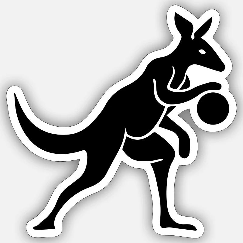 kangaroo sport - Sticker size S (10 x 10 cm) - white matte