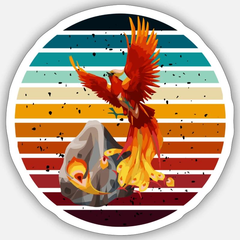 Phoenix Above - Sticker Größe S (10 x 10 cm) - Mattweiß