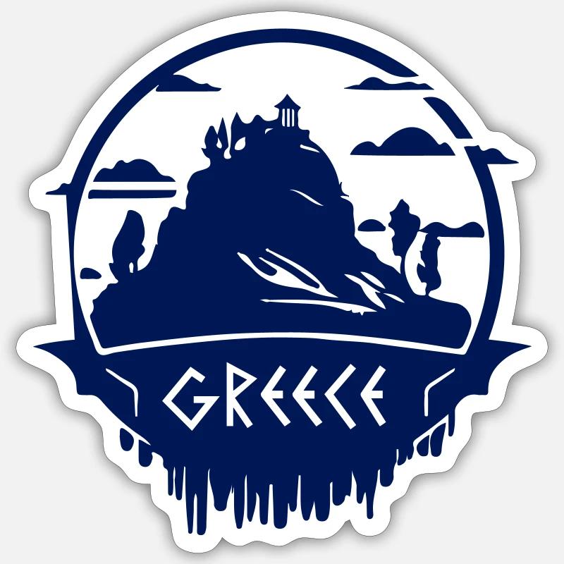 Grèce - Sticker taille S (10 x 10 cm) - blanc mat