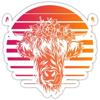 Scottish Highlands Highland Cattle Highland Cow - Sticker size S (10 x 10 cm) - white matte - Front