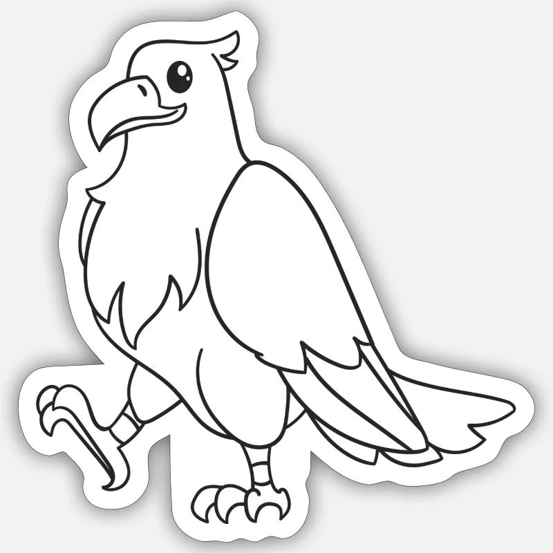 Adler, Raubvogel, Geschenk, Geschenkidee - Sticker Größe S (10 x 10 cm) - Mattweiß