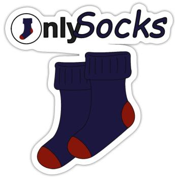Seulement des chaussettes - Sticker taille S (10 x 10 cm) - blanc mat - Devant