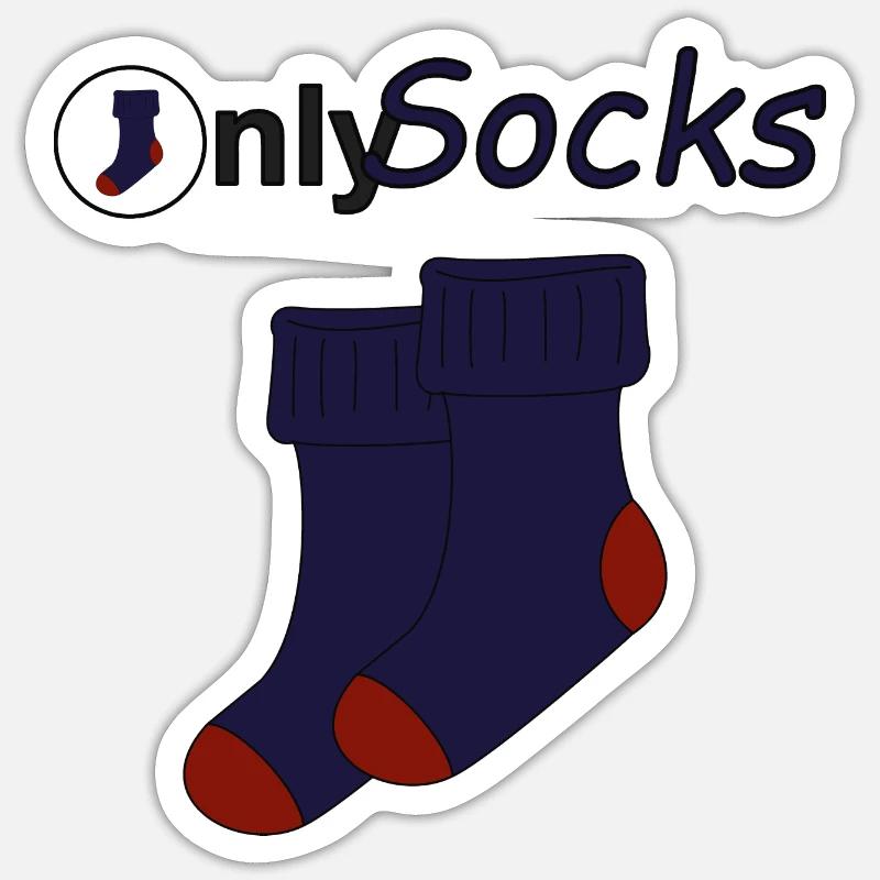 Seulement des chaussettes - Sticker taille S (10 x 10 cm) - blanc mat