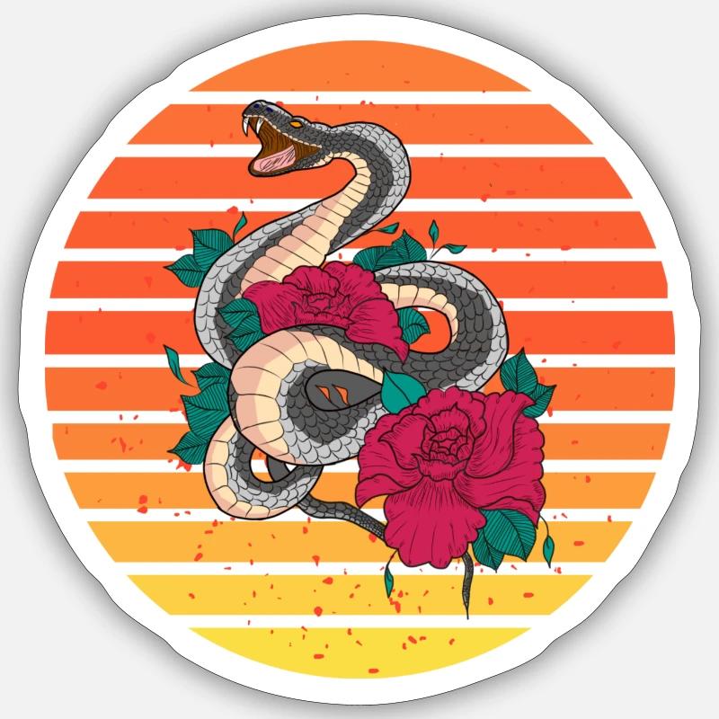 Serpent de chaleur - Sticker taille S (10 x 10 cm) - blanc mat