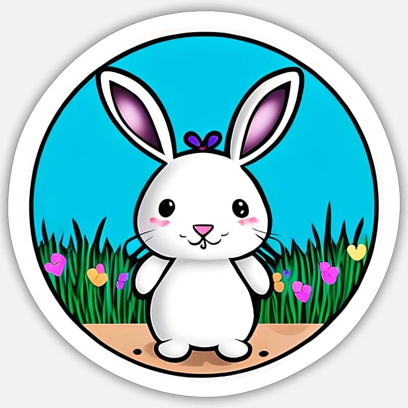Little Easter White - Sticker size S (10 x 10 cm) - white matte