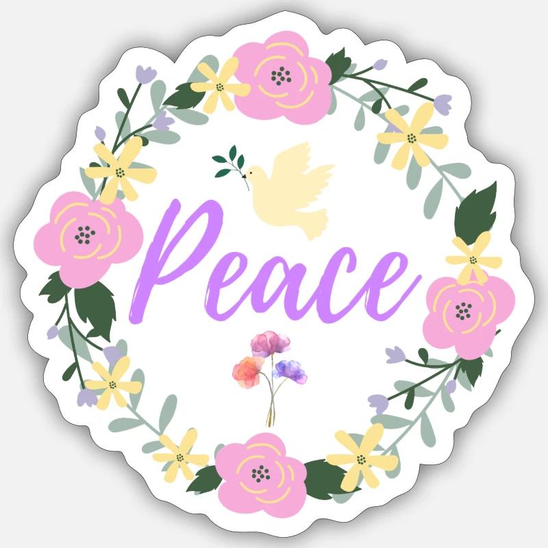 Peace - Sticker size S (10 x 10 cm) - white matte