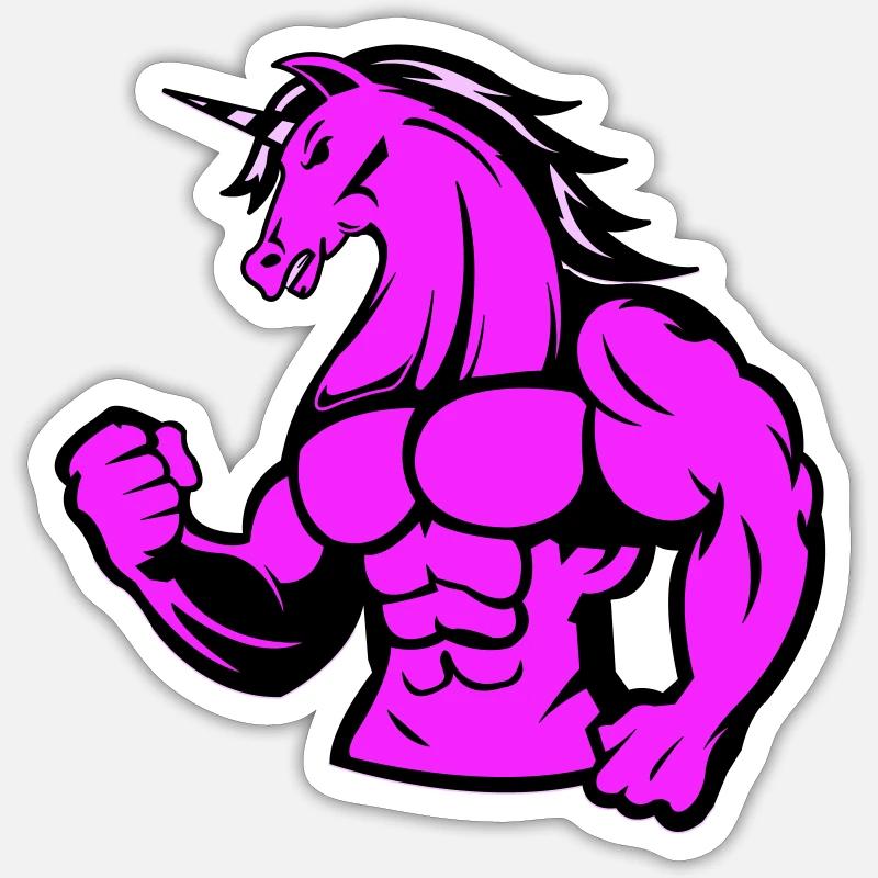 strong unicorn Sticker Größe S (10 x 10 cm)