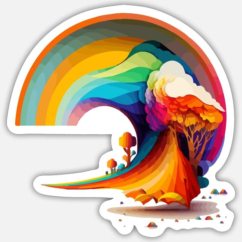 Rainbow - Sticker size S (10 x 10 cm) - white matte