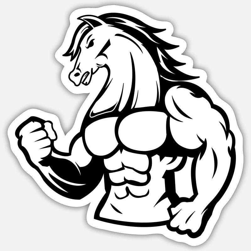 Starkes Pferd Sticker Größe S (10 x 10 cm)