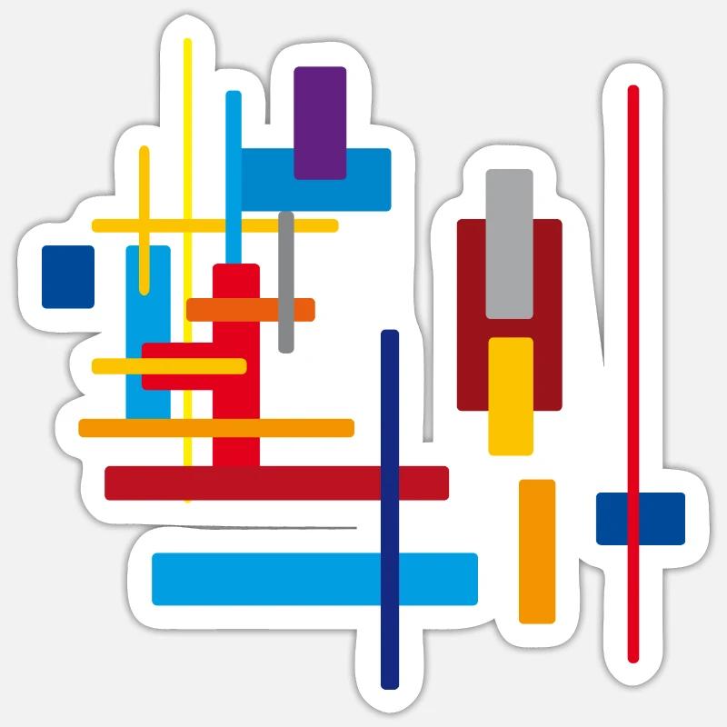 Building block architecture - colors pattern Sticker size S (10 x 10 cm)