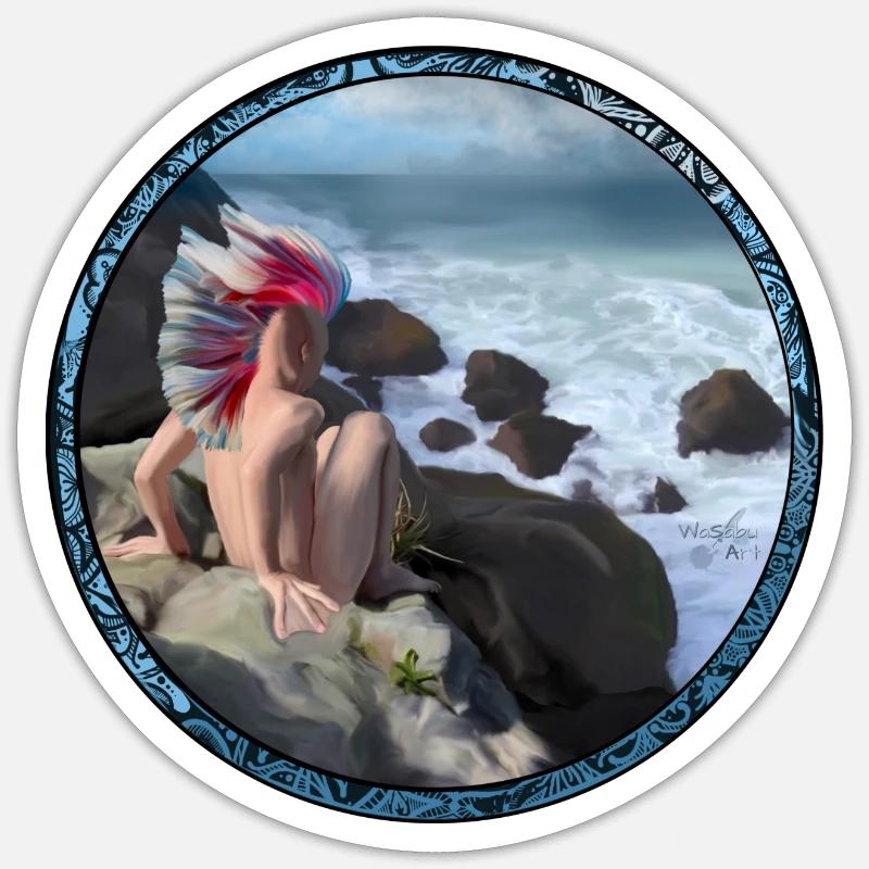 Wassermann - Sticker Größe S (10 x 10 cm) - Mattweiß