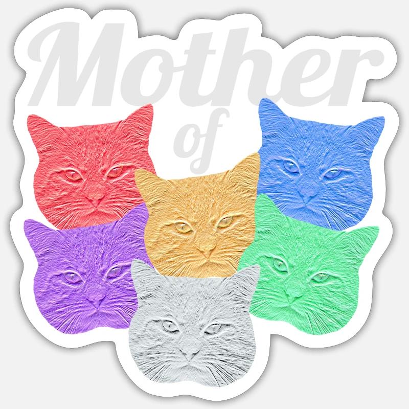 Katzenmutter: Mère des chats Sticker taille S (10 x 10 cm)