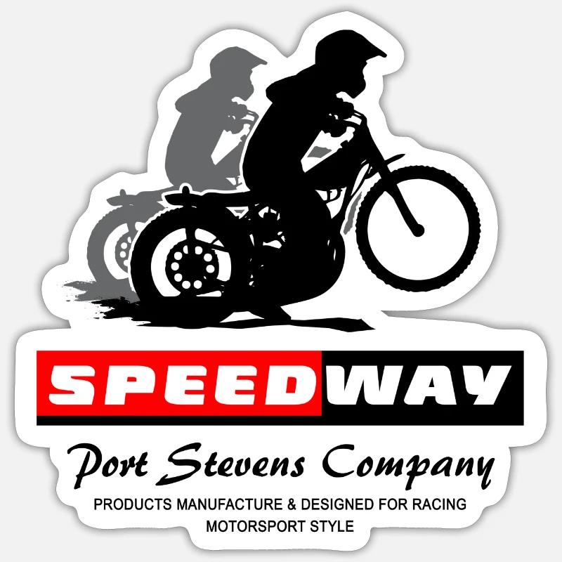 Speedway - Motorcycle Speedway - Sticker Größe S (10 x 10 cm) - Mattweiß