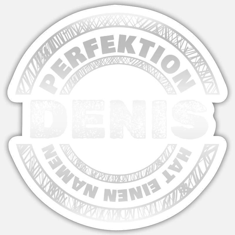 Perfektion Perfekt Denis - Sticker Größe S (10 x 10 cm) - Mattweiß