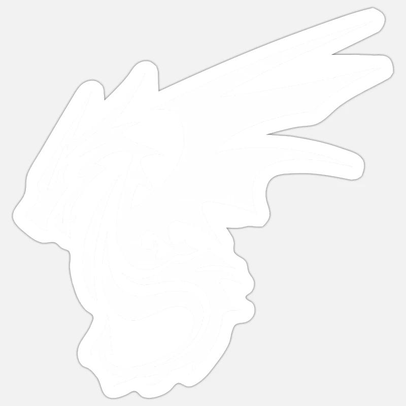 Dragon Blanc - Sticker taille S (10 x 10 cm) - blanc mat