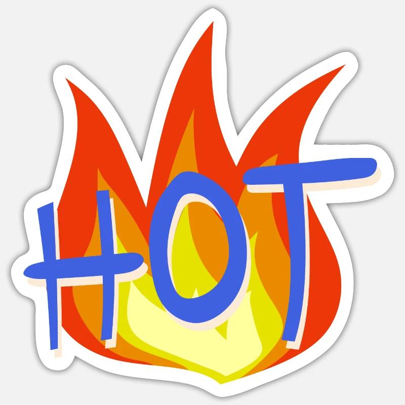 Flamme chaude avec courant d’air - Sticker taille S (10 x 10 cm) - blanc mat