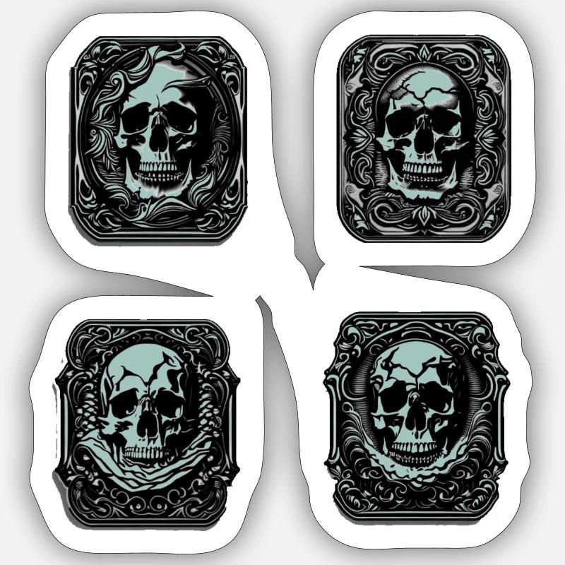 Skulls Sticker - Sticker size S (10 x 10 cm) - white matte